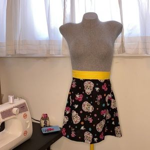 NEW HandmadeHandcrafted Sugar Skull Half Apron